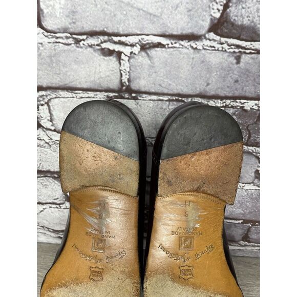 Stamati Mastroianni Burgundy Leather Wingtip Tassel Loafers Men’s Sz 8M US/41EU - Picture 10 of 16